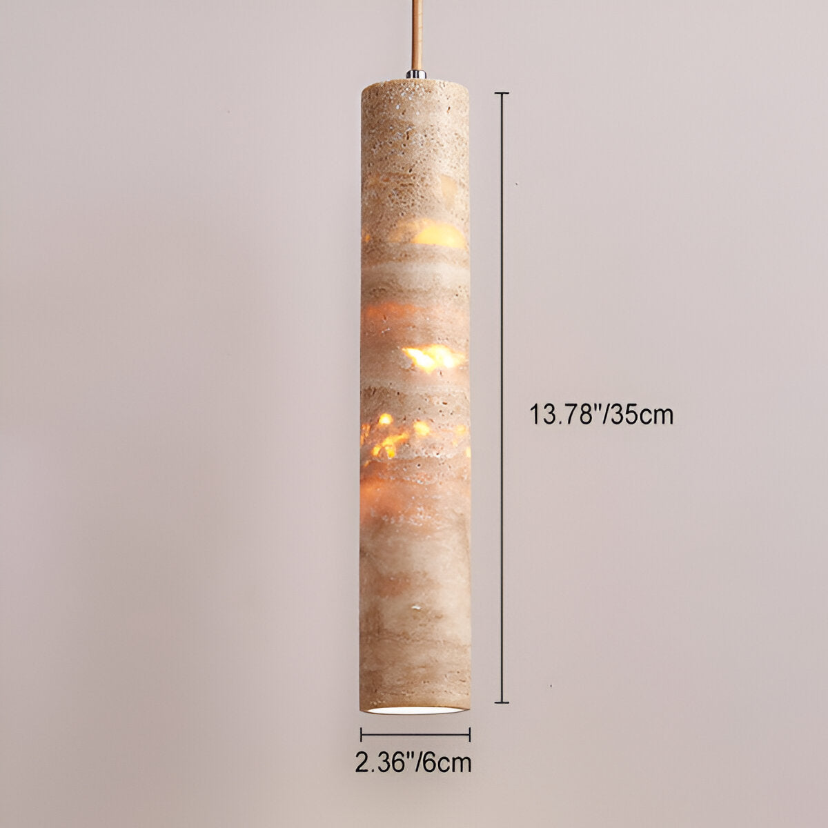 Crème Travertin Tube Hanglamp