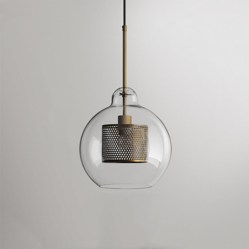 Hessa Hedendaagse Gouden Hanglamp, Glas, Globe/Cilindrisch