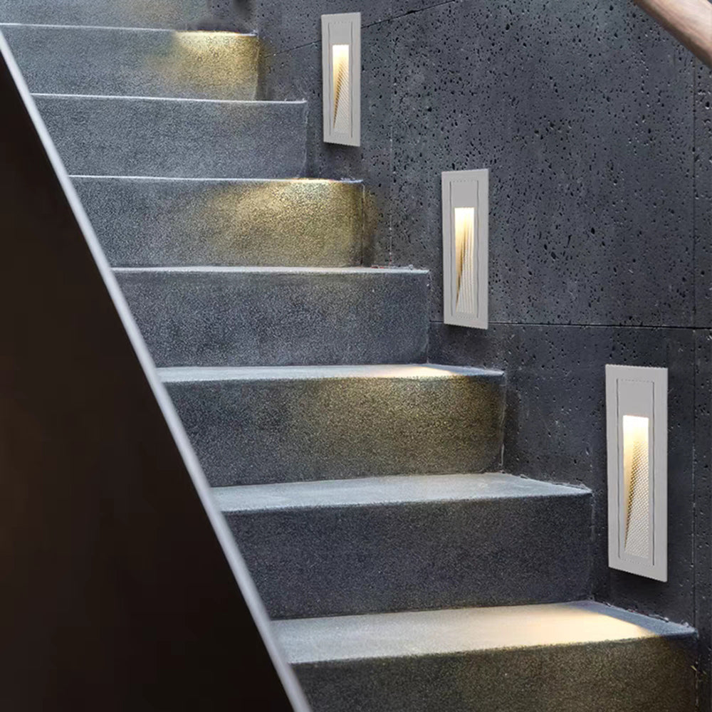 Ray Moderne Metalen Vierkante Buiten Deck/Stap Lamp, Zwart