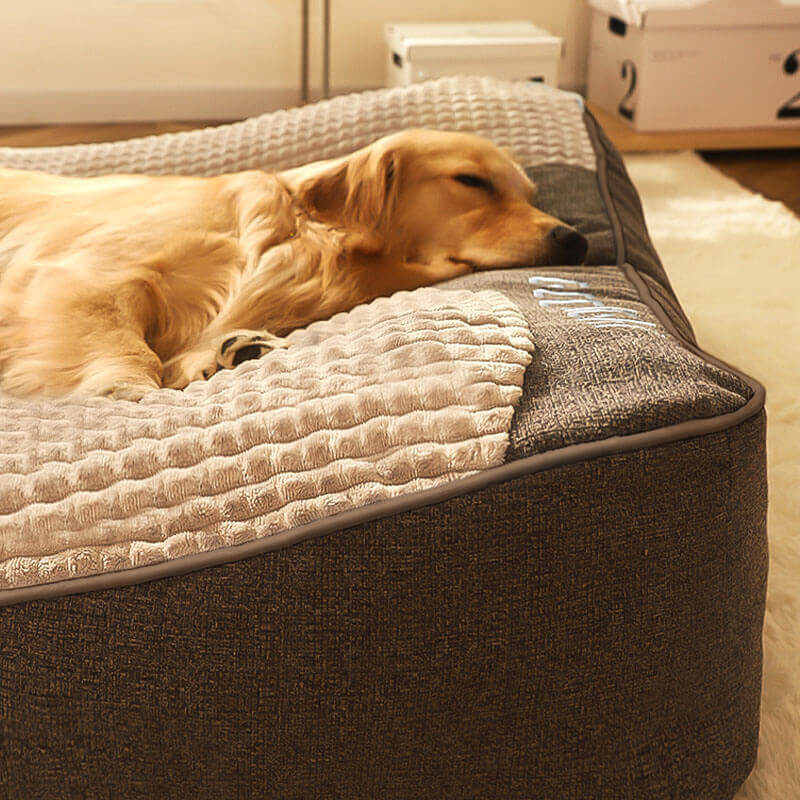 HUGBED – Groot krabvast hondenbed met orthopedische wervelkolomondersteuning
