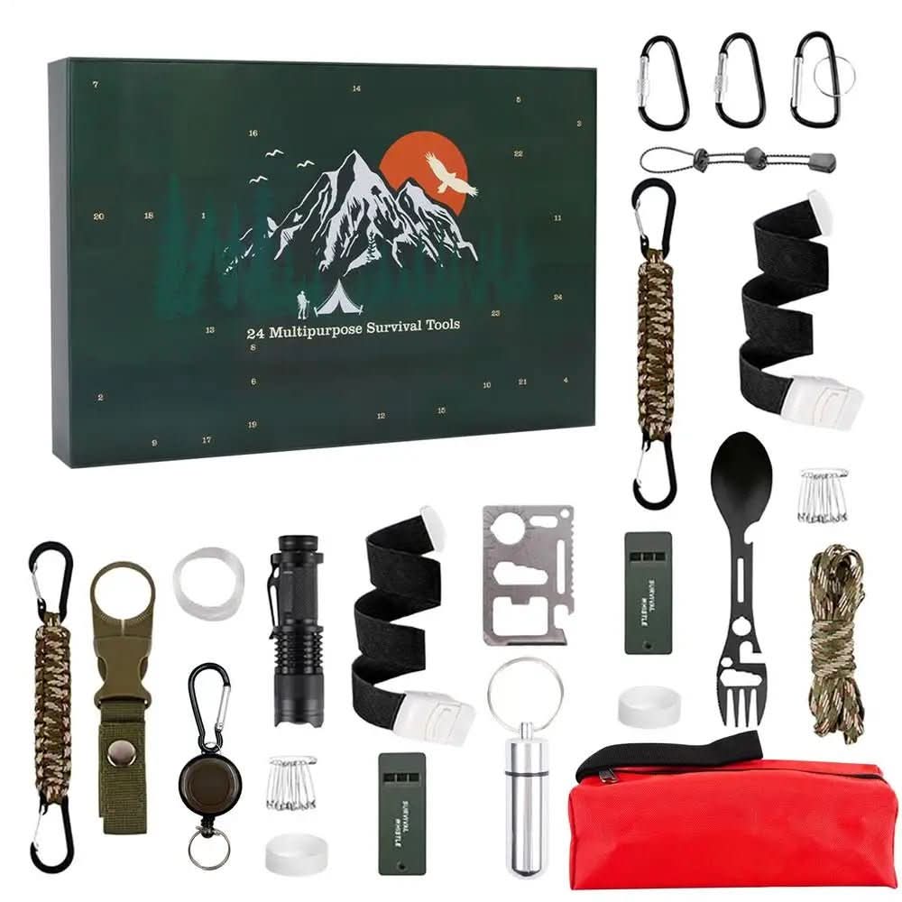 TRAILBOX Adventskalender 2025 – 24 Outdoor-Gereedschappen voor Mannen