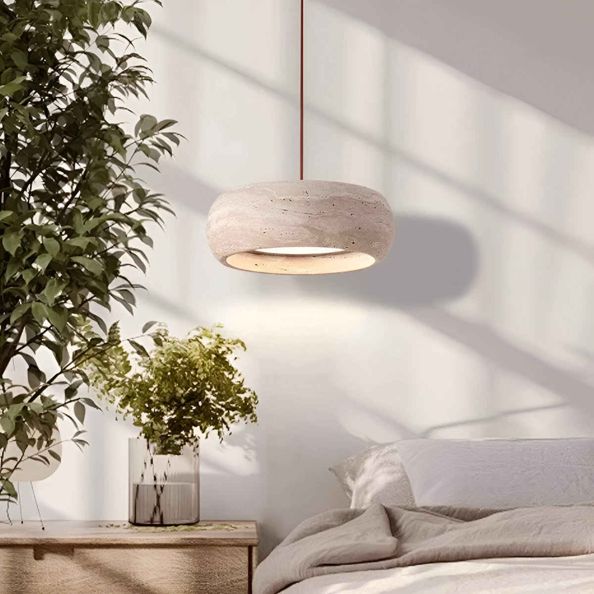 Wabi Sabi Stijl Travertijn Steen Hanglamp