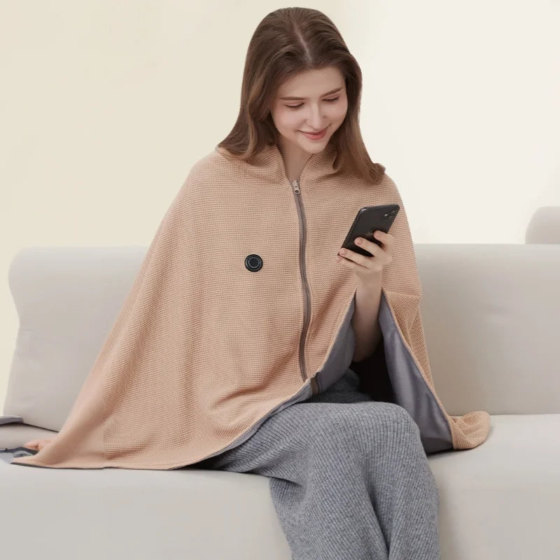 CozyTherm Wear USB-Warmtedeken om te Dragen | 150 × 85 cm | 3 Temperatuurstanden | Wasbaar in de Machine & Draagbaar