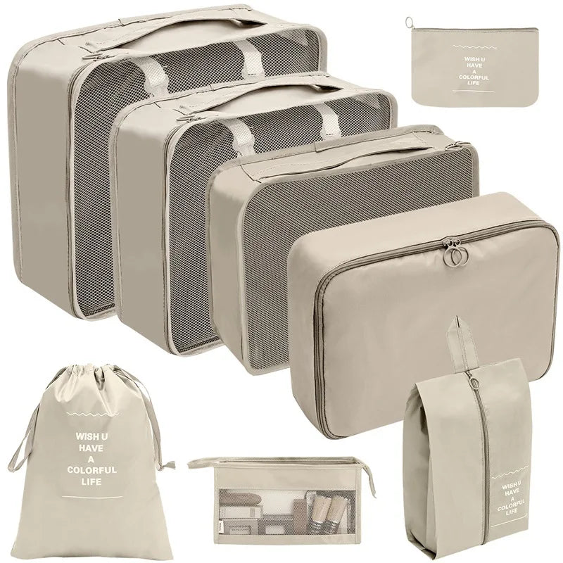 PackWunder Reisorganizer Set 7/8/9/10-delig | Opvouwbare Koffer-organizer | Voor kleding, schoenen & accessoires