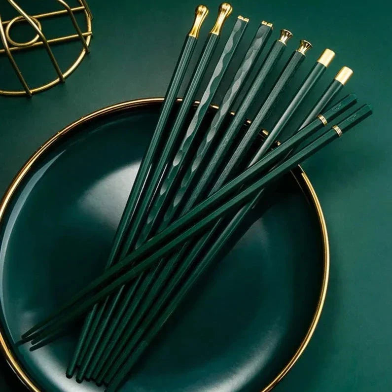 DineLux – Luxe eetstokjes set met verfijnde ontwerpen (5 paar)