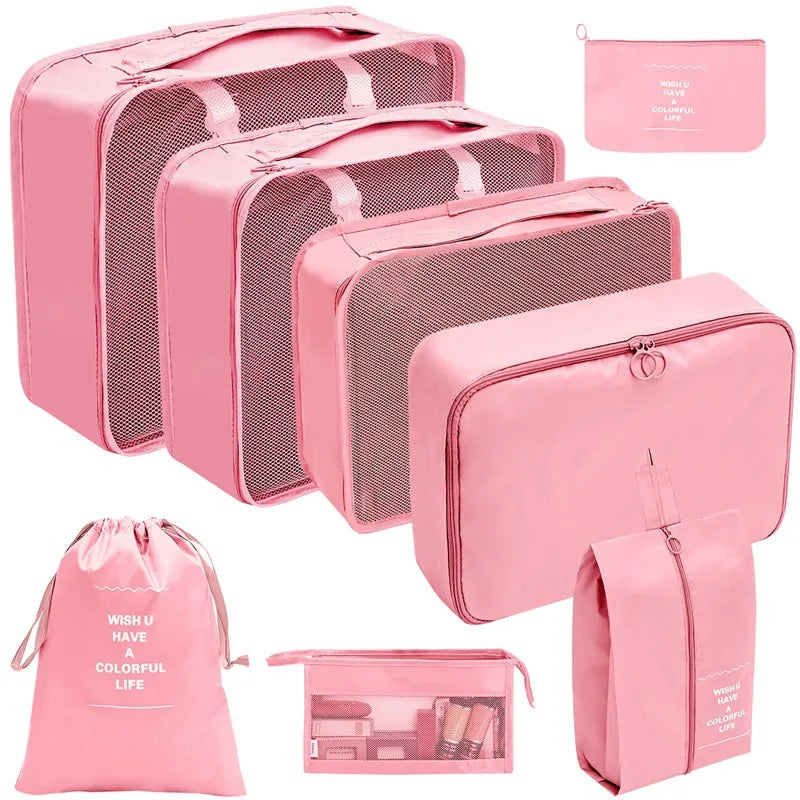 PackWunder Reisorganizer Set 7/8/9/10-delig | Opvouwbare Koffer-organizer | Voor kleding, schoenen & accessoires