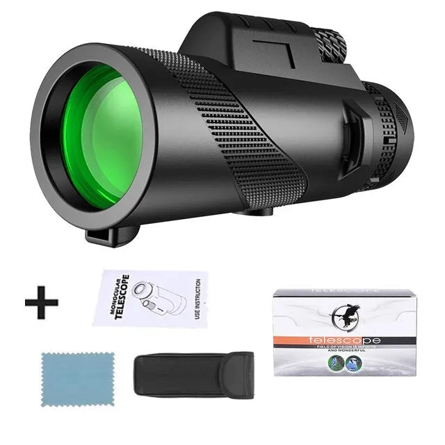 80x100 HD Zoom Monoculaire Telescoop: Krachtige draagbare verrekijkers voor jagen, kamperen en buitenverkenning