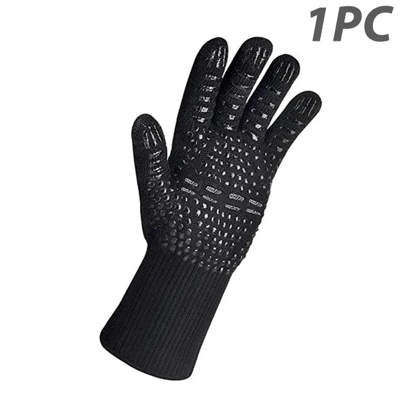 ThermaGrip Hittebestendige Grillhandschoen | Silikon & Katoen | Antislip & vlamvertragend tot 800 °C | Voor Grill, Oven & BBQ | 1 stuk