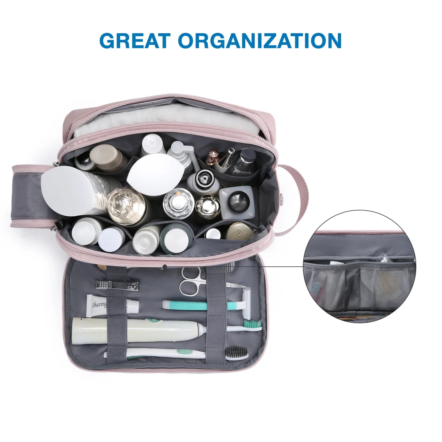 Kosmetixo Waterdichte Kosmetictas voor Dames & Heren | Lichte Toilettas in S/M/L | Reisaccessoires voor Verzorgingsproducten & Make-up | Unisex Reisorganizer