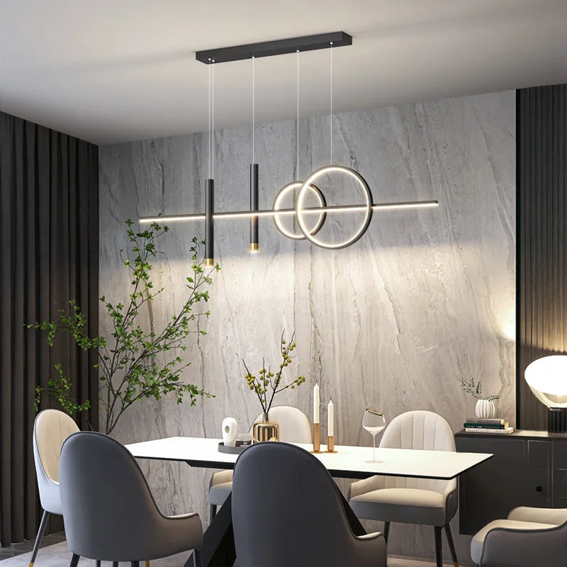 Moderne LED hanglamp – geometrisch design, plafondverlichting voor woonkamer en eetkamer