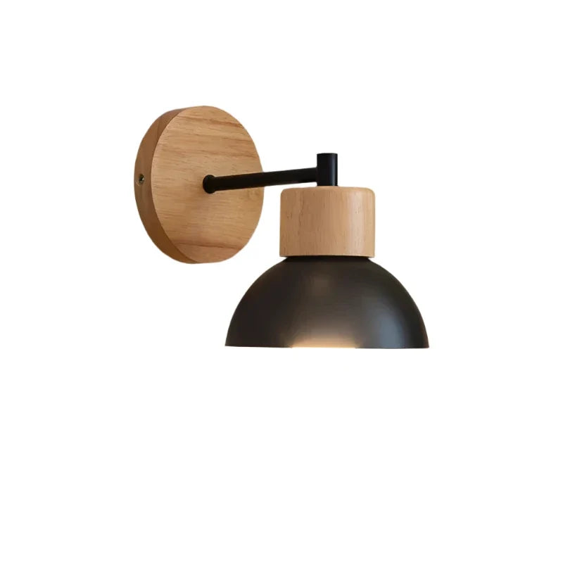 Noordse Hout IJzeren Schaduw Japandi Wandlamp