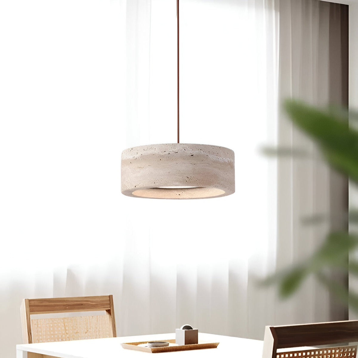 Wabi Sabi Stijl Travertijn Steen Hanglamp