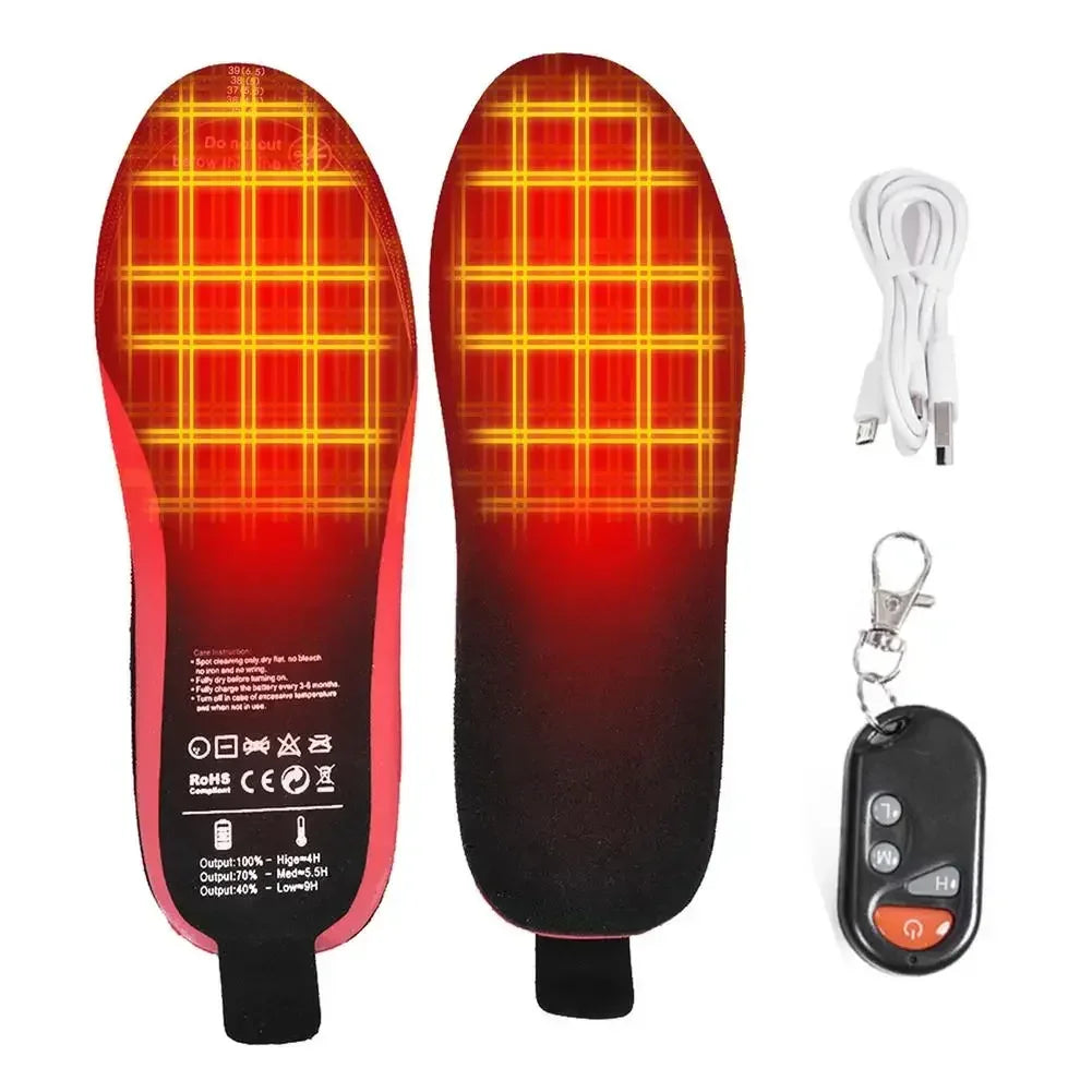 Verwarmde Inlegzolen WarmStep Pro | Oplaadbaar met Afstandsbediening | 3 Verwarmingsniveaus | Op Maat Knipbaar | Elektrische Voetwarmers voor Winter & Buiten