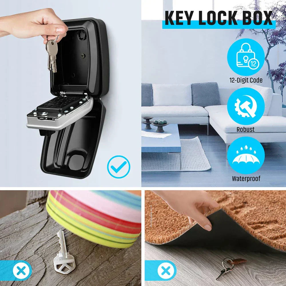 Skanto | Waterdichte wandmontage sleutelkluis – Buiten gebruikslossleutelopslag met combinatiecode
