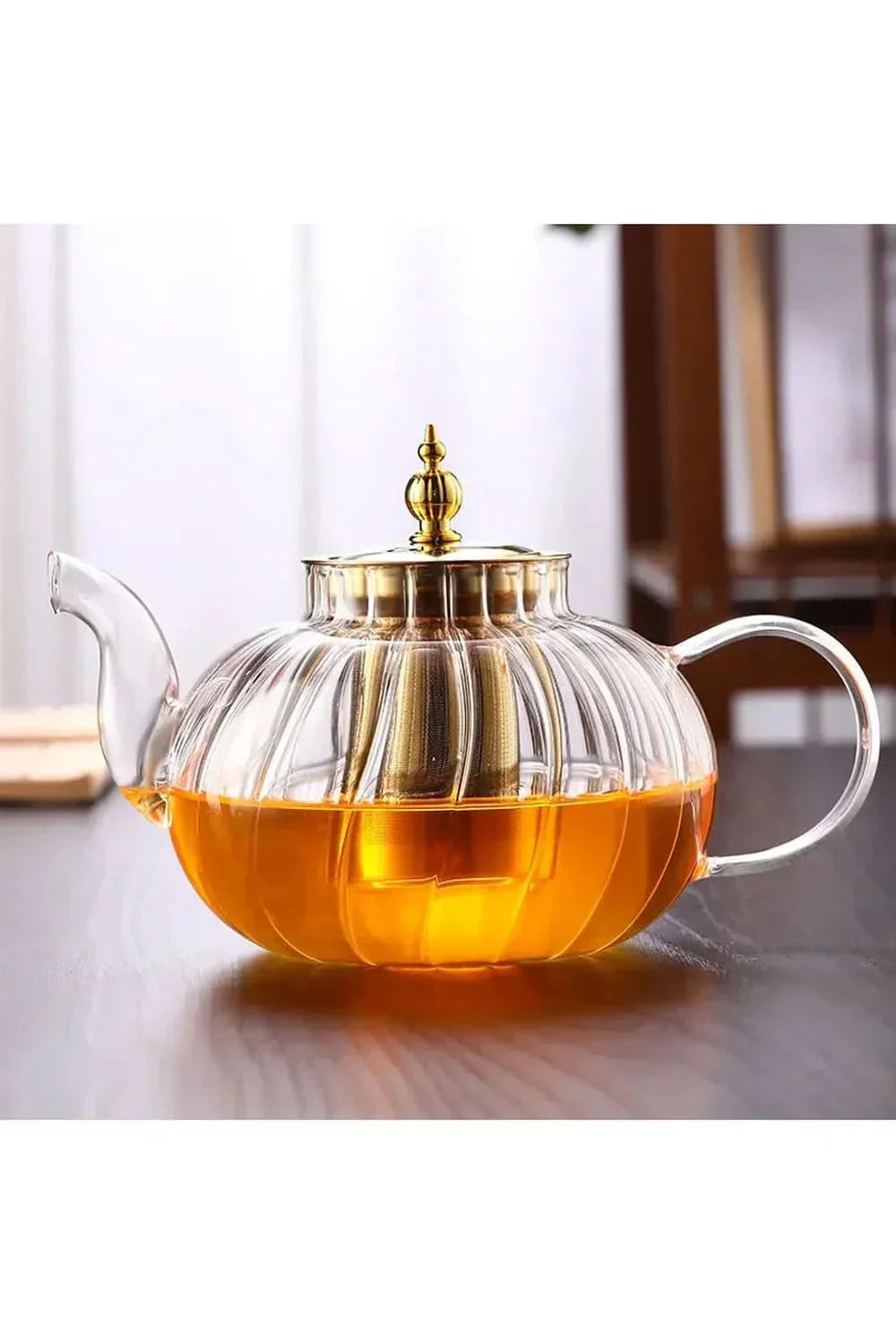 Glazen Theepot met Infuser en Deksel voor Losse Thee
