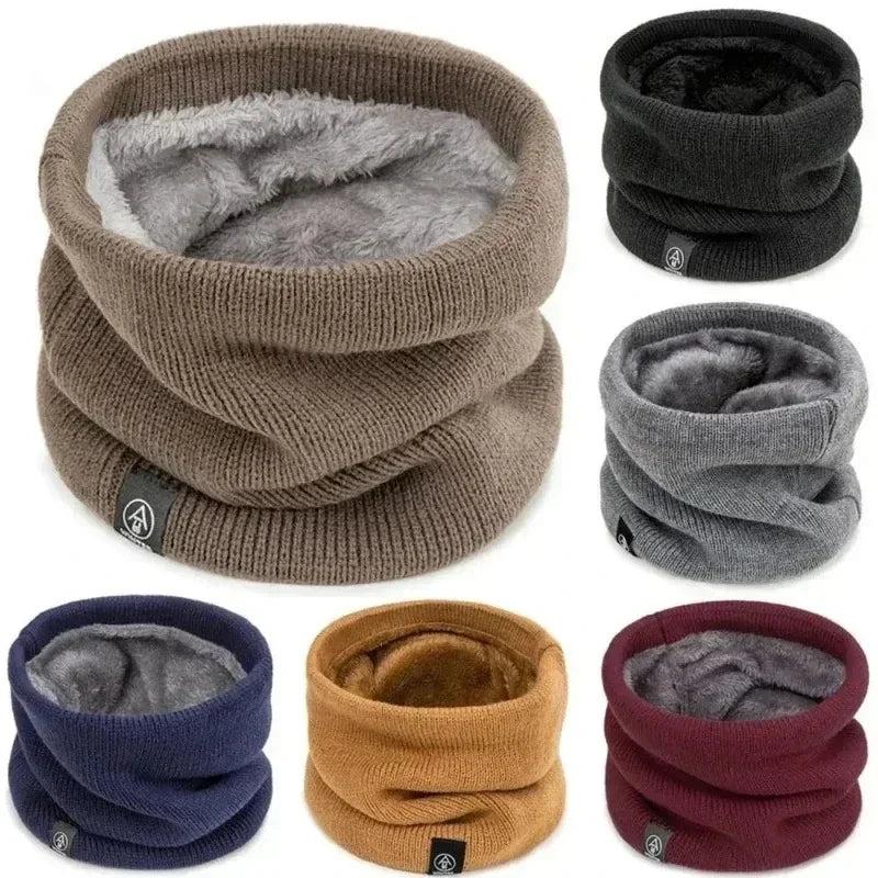 ThermoKnit Pro | Warme gebreide sjaal met fleecevoering | Winddicht & Ademend | Verstelbare multifunctionele nekbescherming voor dames & heren