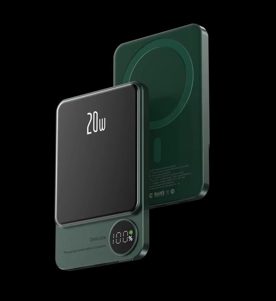 SlimCharge – Magnetische Powerbank met LED-display & Snelladen