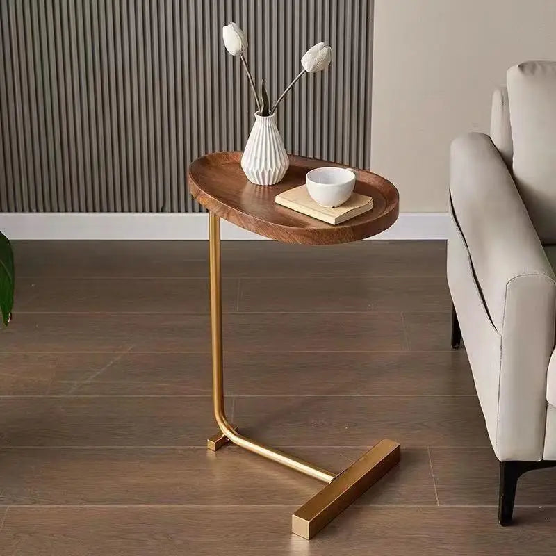 Nirethia - C-Vormige Mobiele Bijzettafel Ideaal voor Bank of Bed