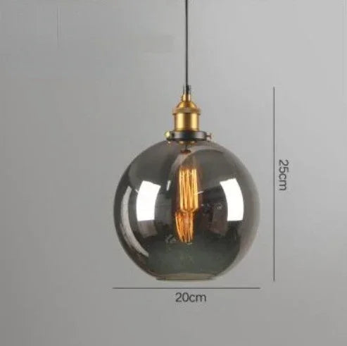 Industriële retro hanglamp met glas – Rookglas lampenkap