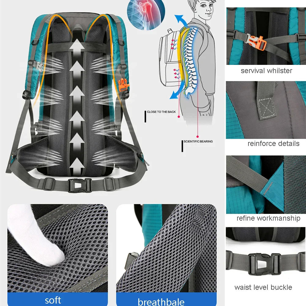 Alpivento 70L Trekkingrugzak | Waterdichte Campingrugzak met Regenhoes | Grote Outdoor Rugzak voor Wandelen, Bergbeklimmen en Reizen Merk: