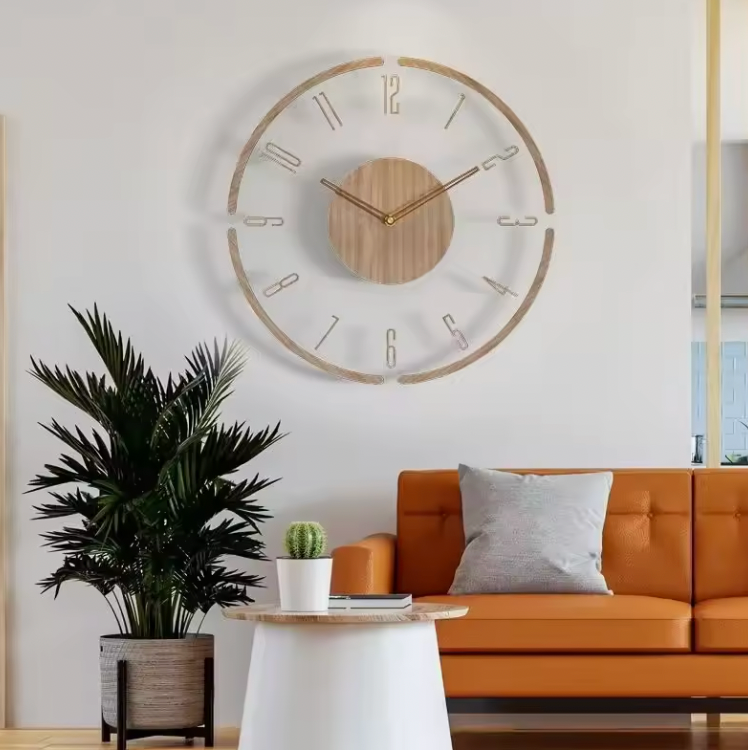 Nock Silent Design-Wandklok | Acryl & Hout