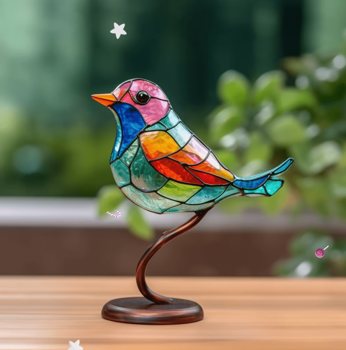 VivaBirds | Ervaar hoe deze glas-in-lood-look vogels je ruimte vullen met levendige kleuren
