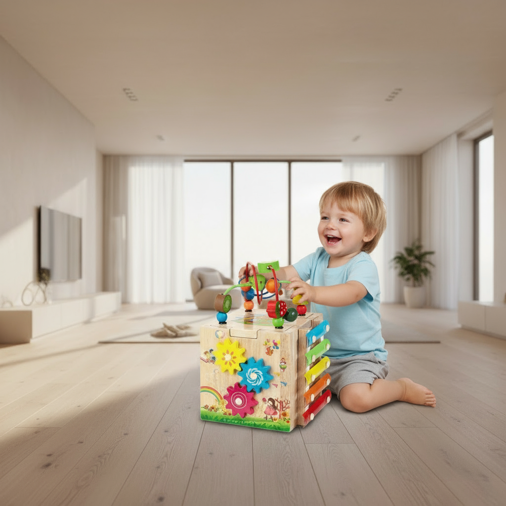 EduCube 8-in-1 – Montessori Speelgoed van Hout voor Peuters vanaf 18 Maanden