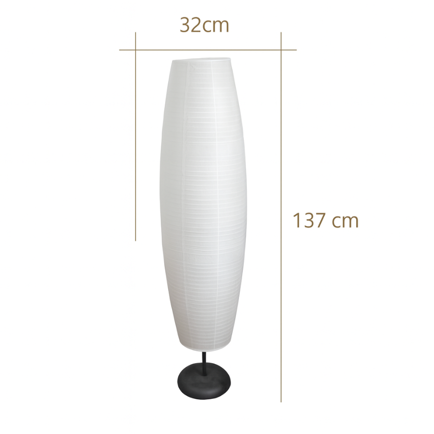 Noordse Rijstpapier Kolom 2-Lichts Vloerlamp