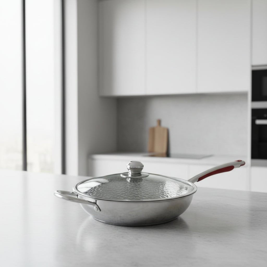 CUISTRON – Premium Titan-Wok met ronde bodem voor inductiekookplaten en moeiteloos roerbakken