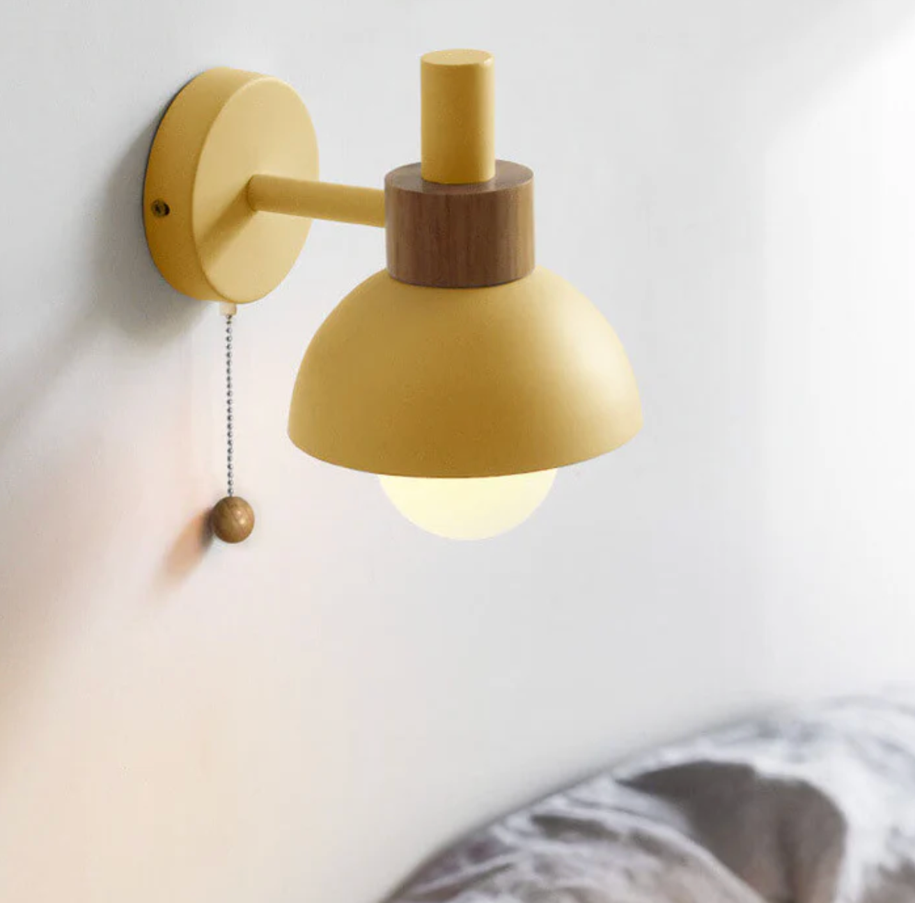 Wandlamp met Trekketting Moderne Houten Accent Sconces