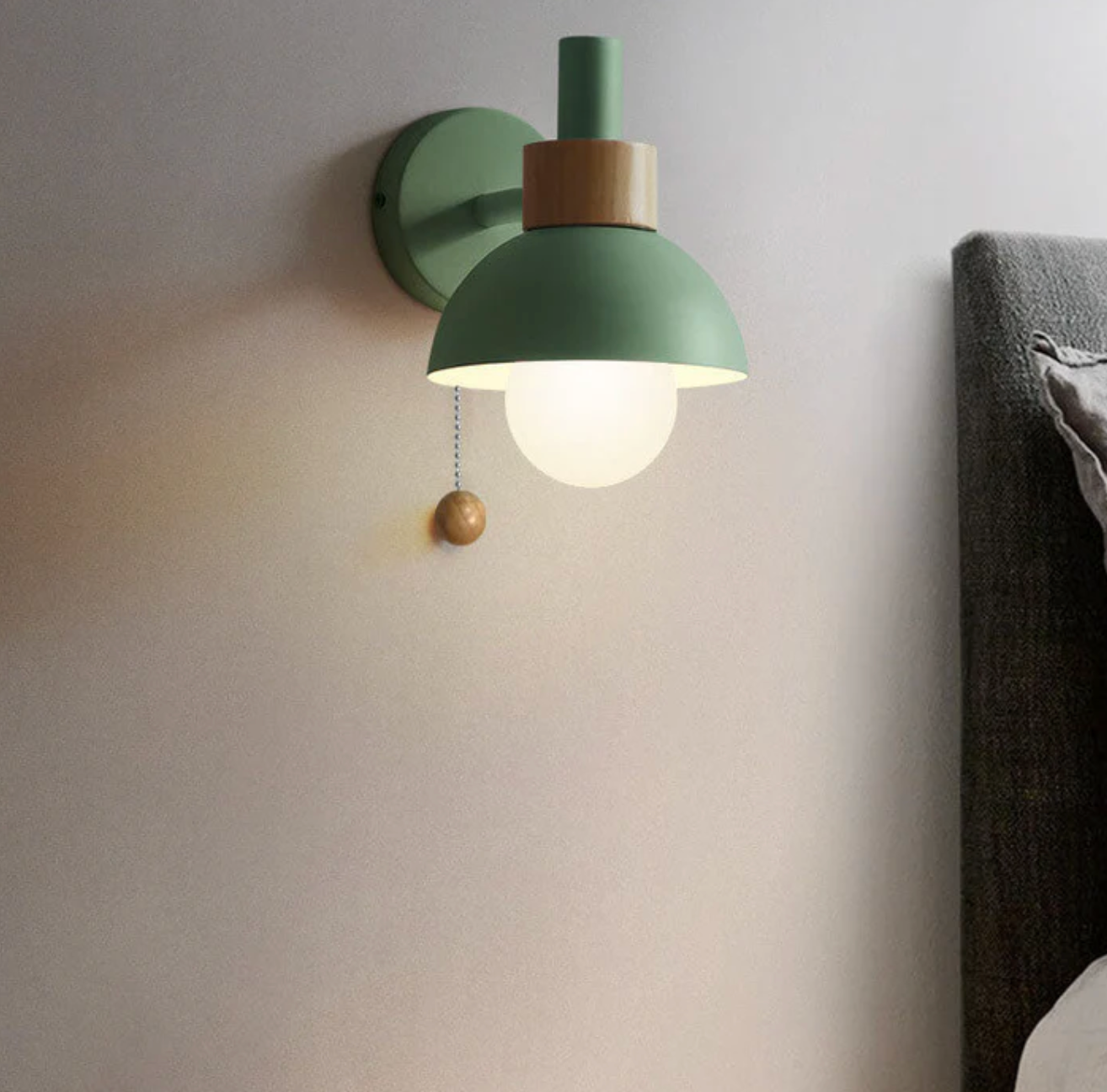 Wandlamp met Trekketting Moderne Houten Accent Sconces