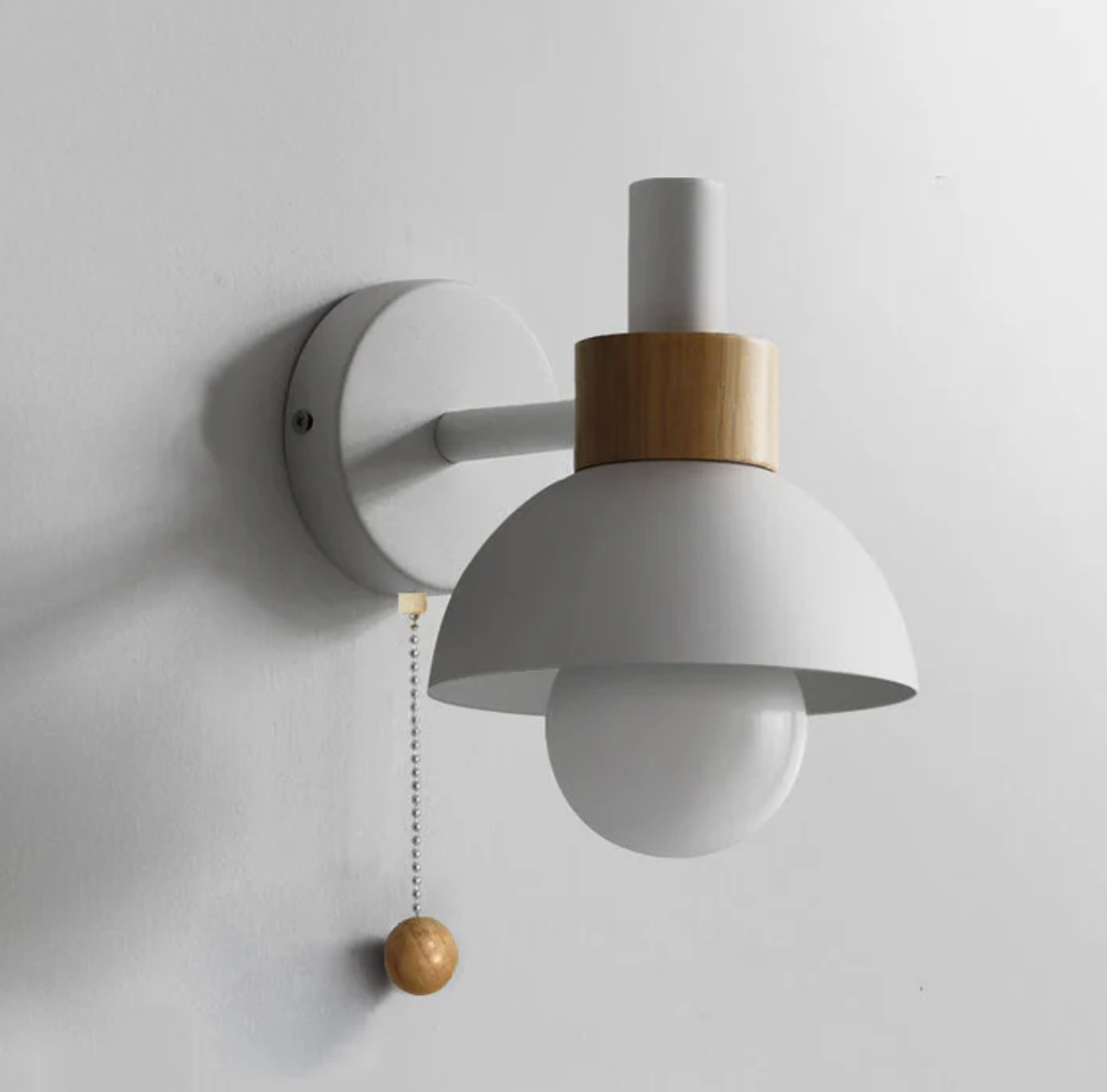 Wandlamp met Trekketting Moderne Houten Accent Sconces