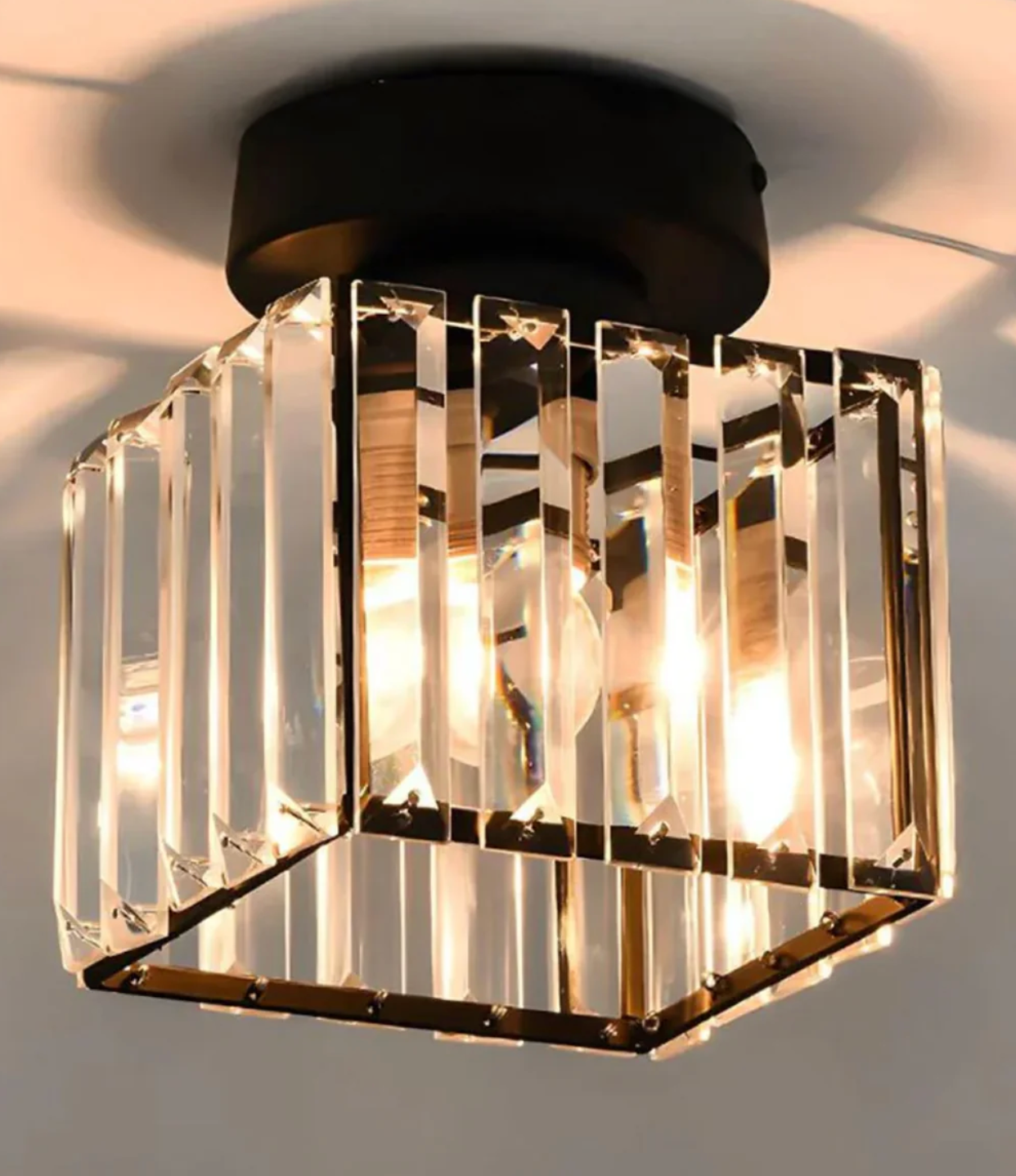 Moderne Kristallen Plafondlamp Glam Flush Mount Glazen Lamp