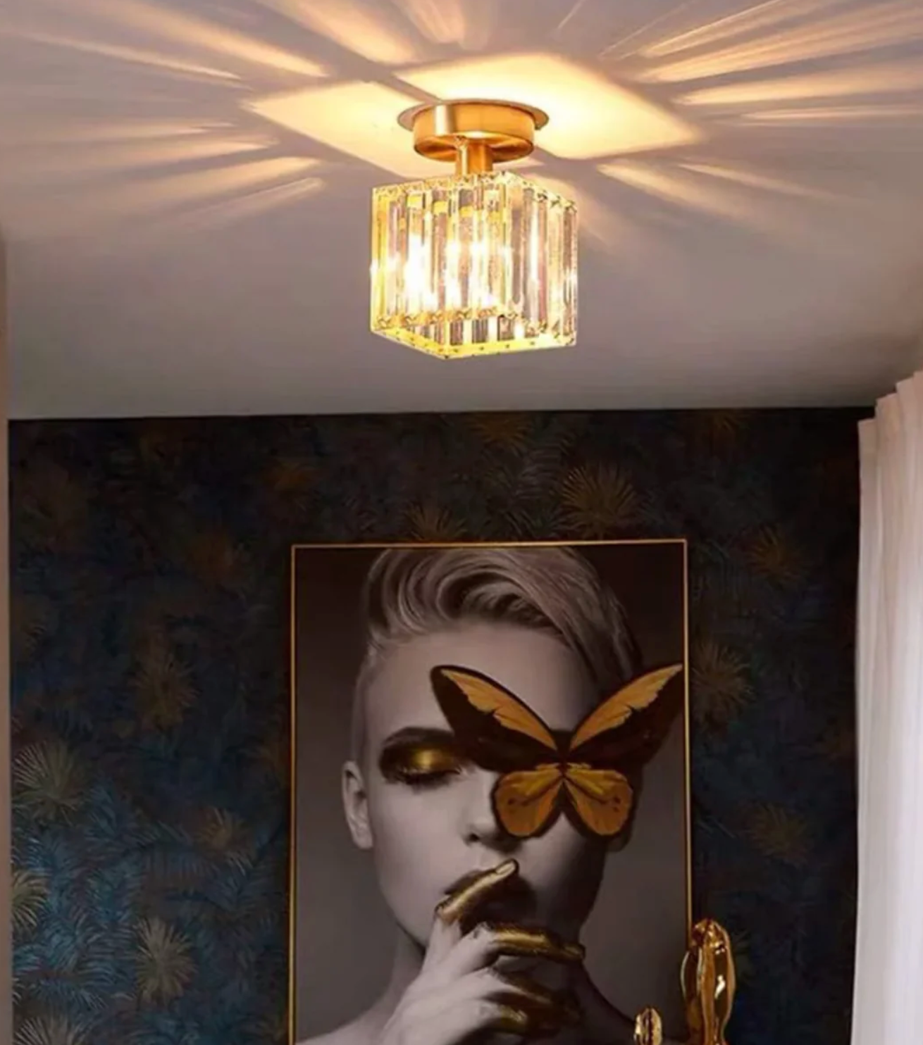 Moderne Kristallen Plafondlamp Glam Flush Mount Glazen Lamp