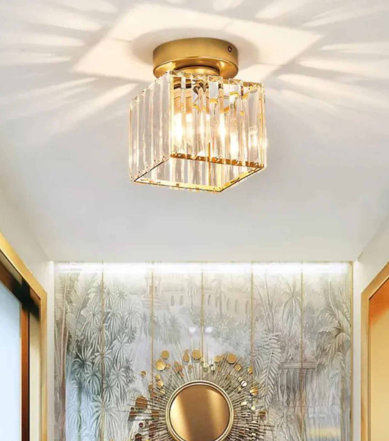 Moderne Kristallen Plafondlamp Glam Flush Mount Glazen Lamp