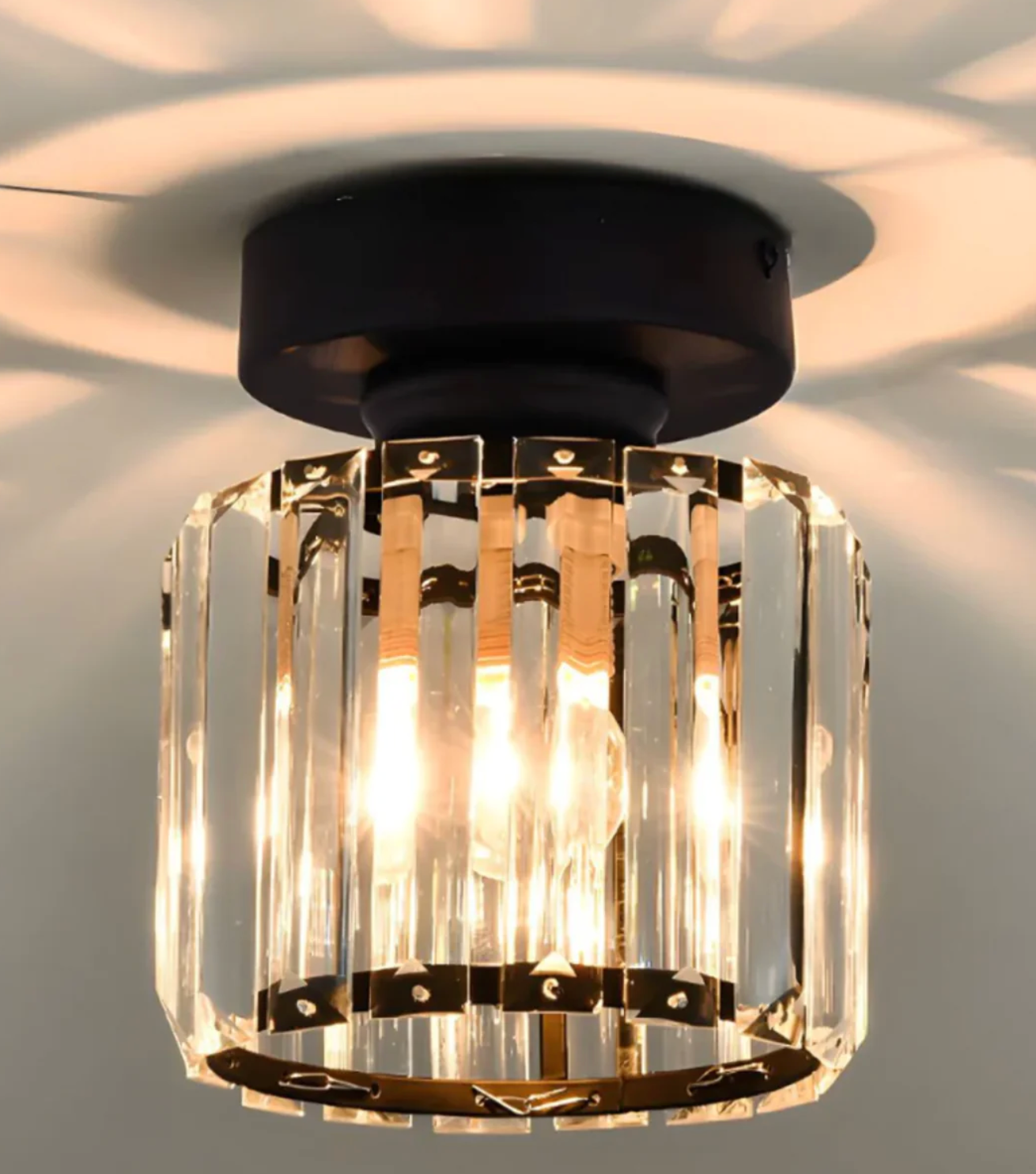 Moderne Kristallen Plafondlamp Glam Flush Mount Glazen Lamp