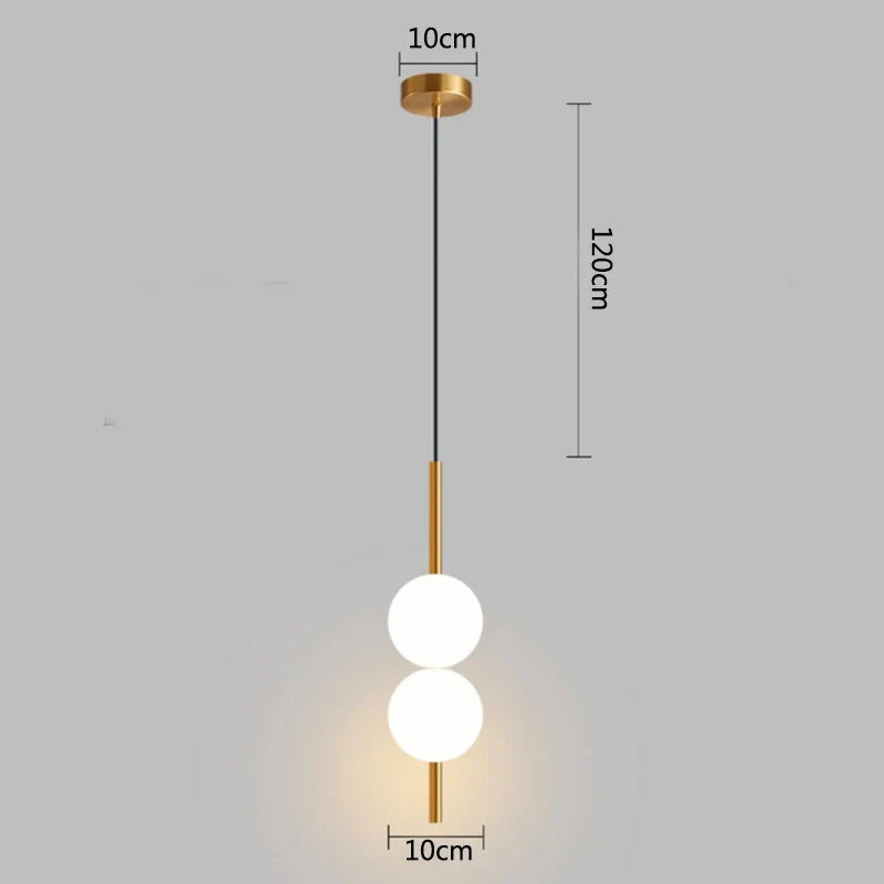Moderne gouden hanglamp met bolvormige lampenkap | Minimalistische LED plafondlamp