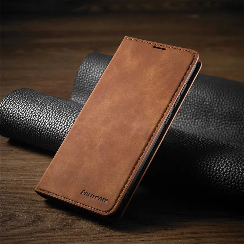 iPhone Hoes: Magnetische Lederen Tas voor Stijlvolle Bescherming