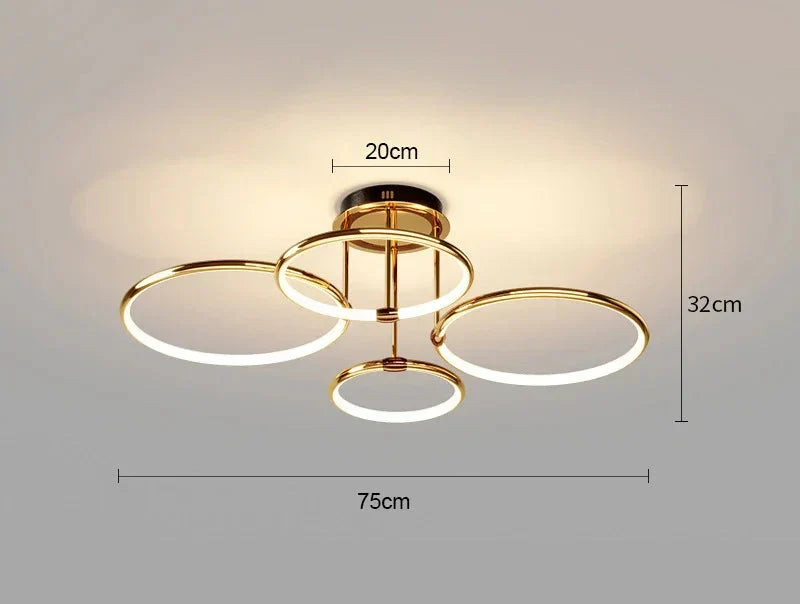Moderne LED-lamp met ringen – plafondlamp in geometrische vorm
