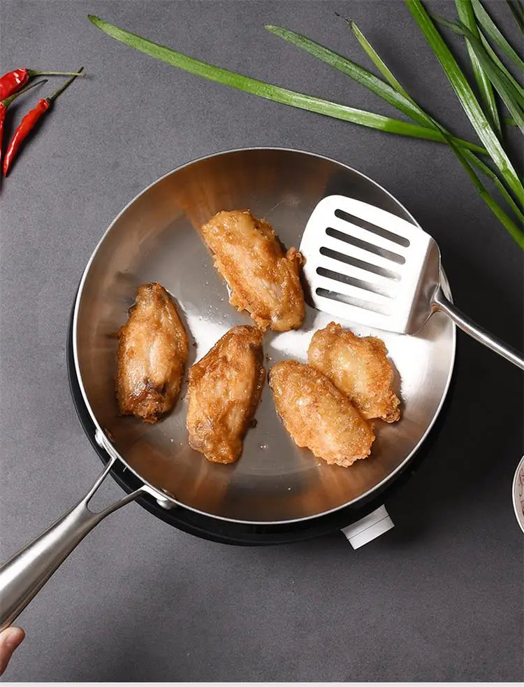 Skanto | Professionele Kookpan - 304 RVS, 2MM dik 5-laags Stalen pan & Kookpan