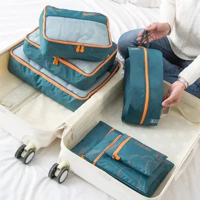Packavio Reisorganizer Set 7-delig | Koffer-tassen voor kleding & schoenen | Ruimtebesparend & Waterafstotend