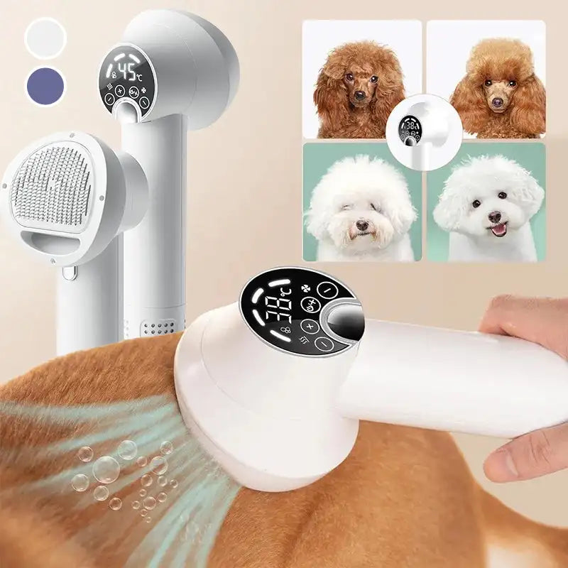 PurrfectDry - Geluidsarme 2-in-1-Haartdroger met Dierenborstel