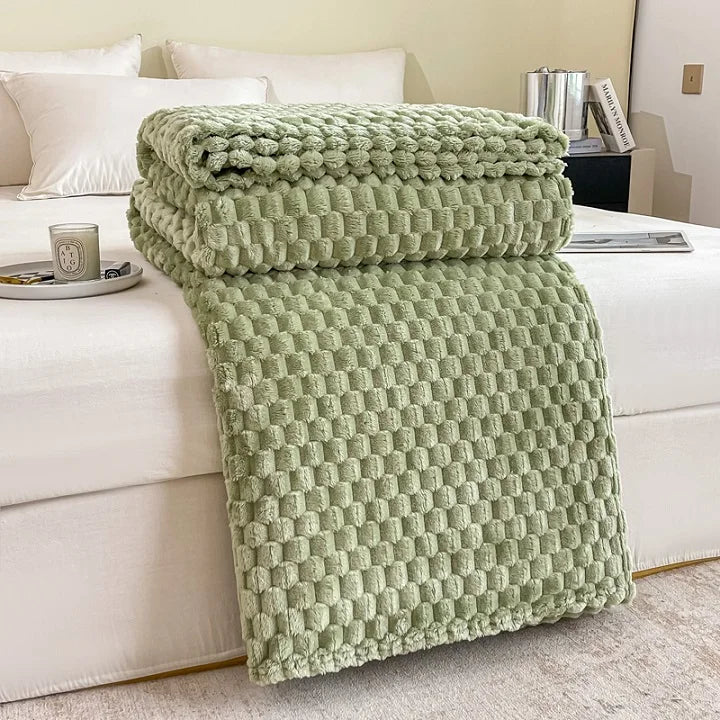 Caelidra - Geruite Zachte Fluwelen Deken Warm Knusse Plaid voor Bank en Bed