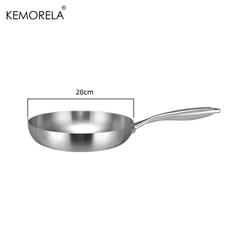 Skanto | Professionele Kookpan - 304 RVS, 2MM dik 5-laags Stalen pan & Kookpan