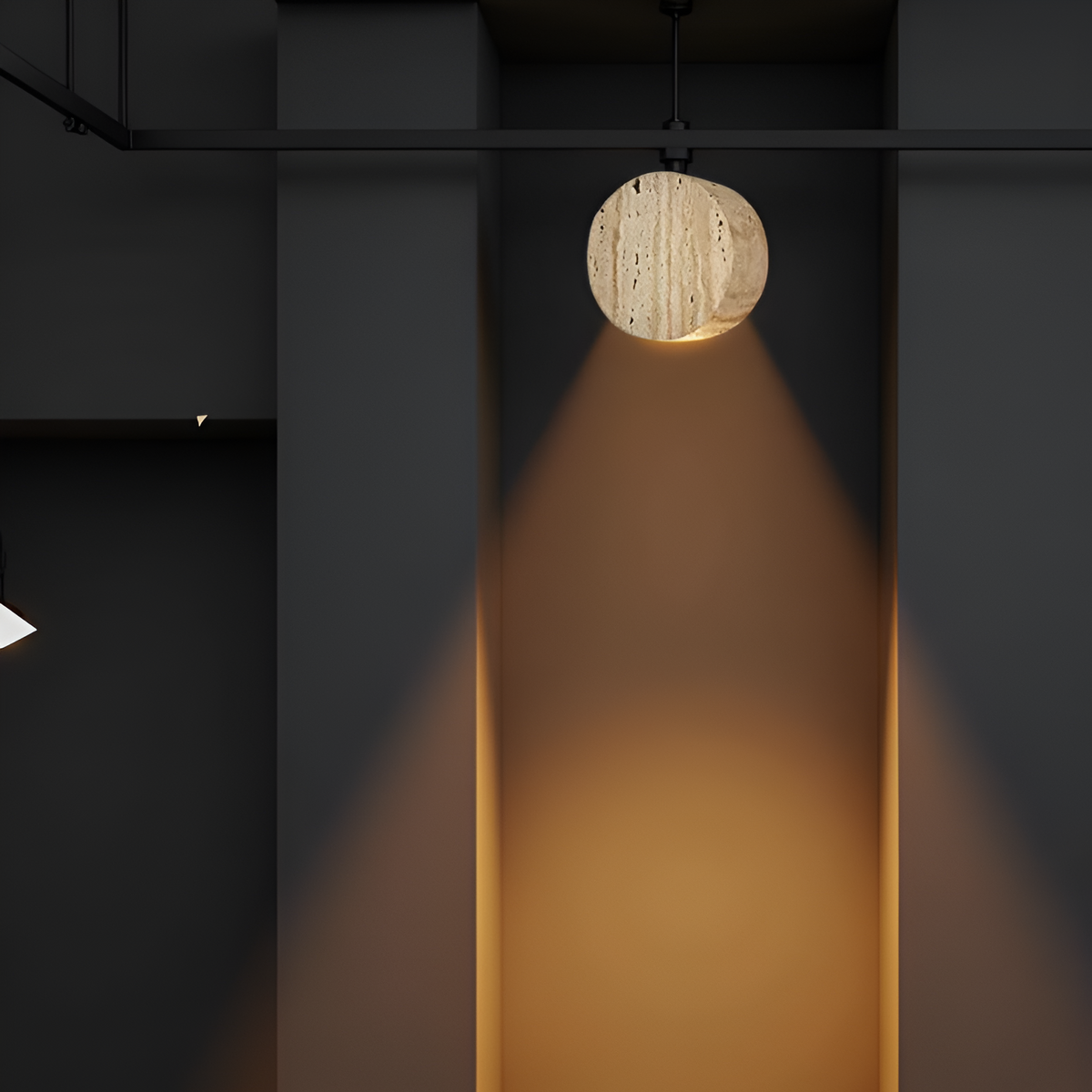 Japanse Wabi Sabi Natuurlijke Travertijn Steen Wandlamp