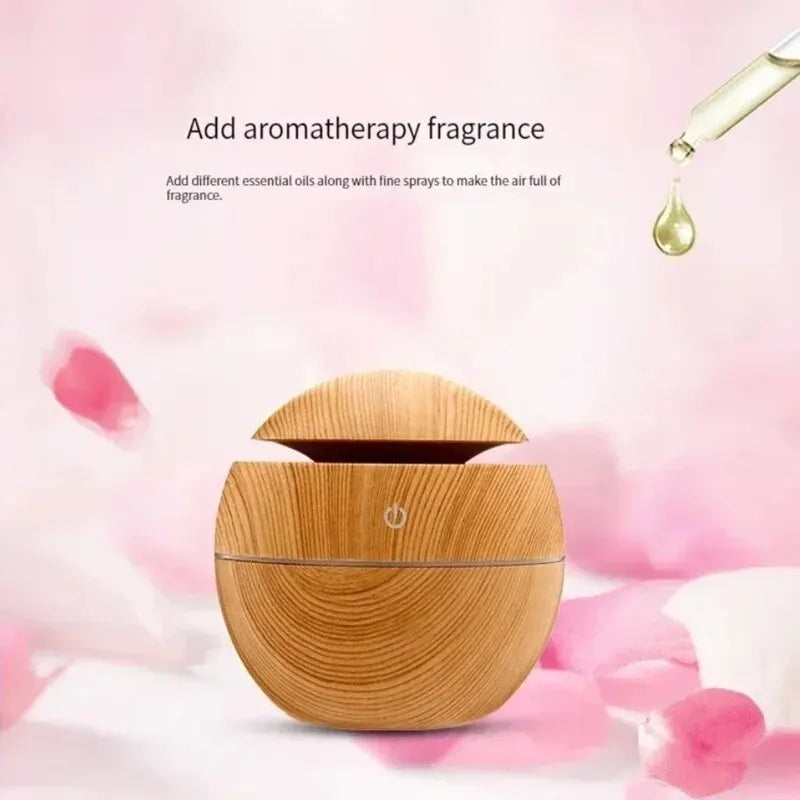 AeroMist Luchtbevochtiger 130 ml | Fluisterstil <35 dB | USB-voeding & LED-licht | Met Aroma-olie-functie
