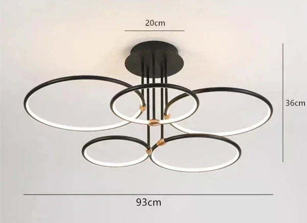 Moderne LED-lamp met ringen – plafondlamp in geometrische vorm