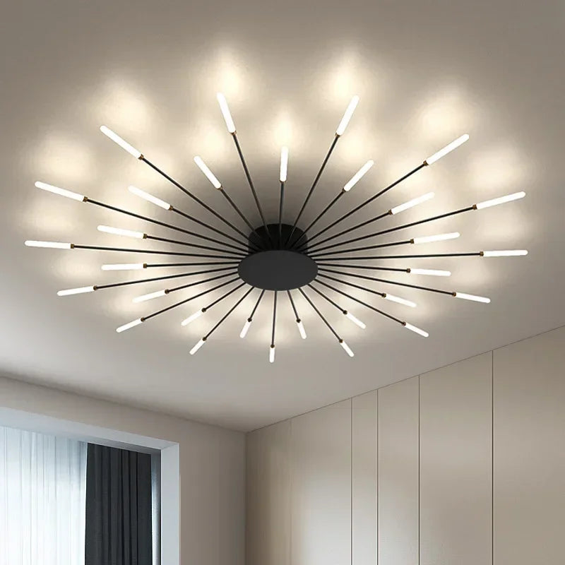 Moderne LED plafondlamp - minimalistisch design in zonnestraal stijl