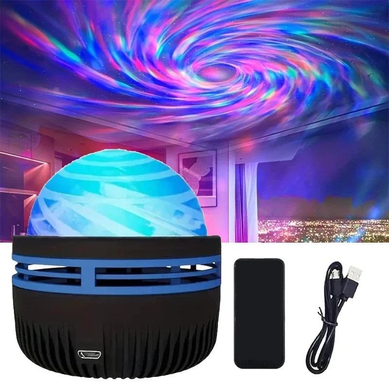 Polariva Noorderlicht Projector | Muzieksynchronisatie & Afstandsbediening | RGB Sfeerverlichting | USB Opladen | 7,8×7,8×8,7 cm