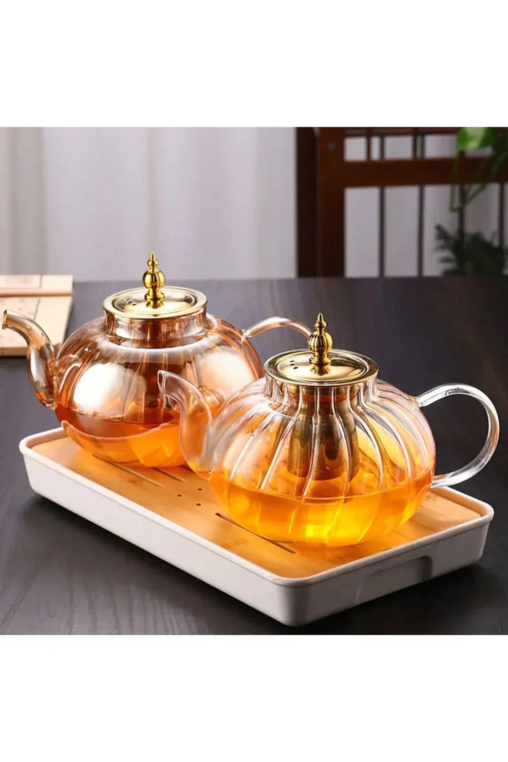 Glazen Theepot met Infuser en Deksel voor Losse Thee